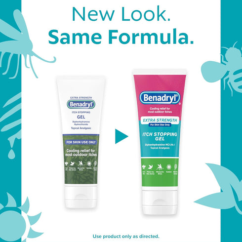 Benadryl Extra Strength Anti-Itch Topical Gel with 2% Diphenhydramine HCI for Itch Relief of Outdoor Itches Associated with Poison Ivy, Insect Bit...