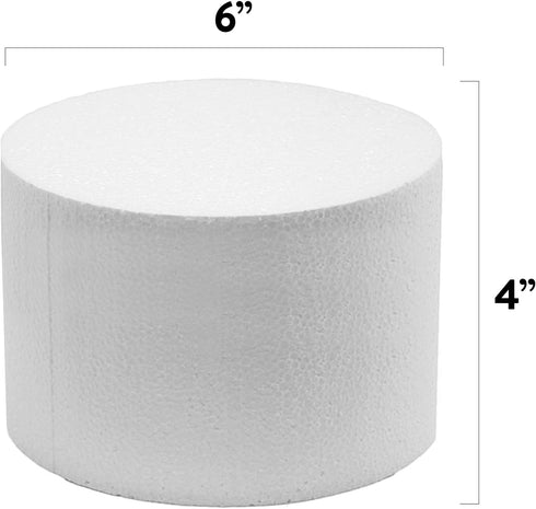 Global Sugar Art 6 x 4 Inch Cake Dummy – 4 Count Styrofoam Fake Cake for Decorating, Display & Practice...