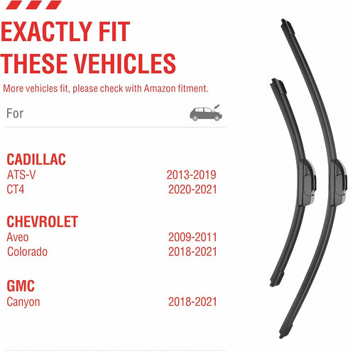 OEM Quality Performance Premium Windshield wiper blades 22 and 18,All-Season Auto Replacement Windshield Wiper Blades,Fit Colorado 2022-2018,Aveo ...