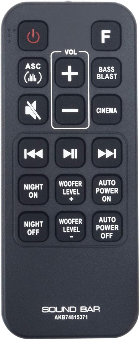AKB74815371 Replacement Remote Control fit for LG Sound Bar Soundbar SJ4 SPH4B-W SL3D SK4D SJ3 SPJ4B-W...