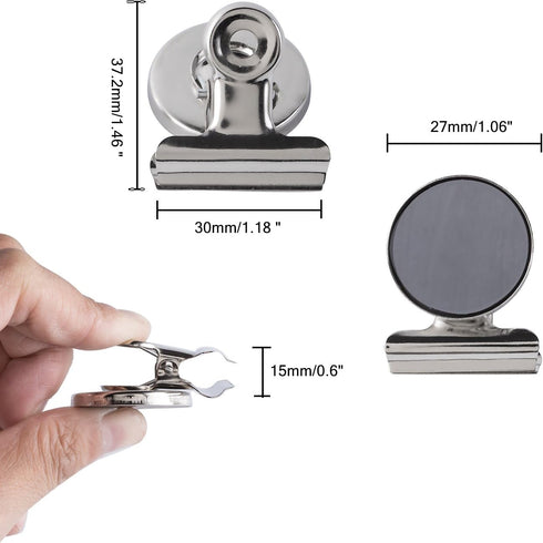 Strong Office Black Magnetic Clips Heavy Duty Refrigerator Magnet Hook Clips for Photo Displays, Whiteboards, Locker, Fridge, Classroom, School, O...