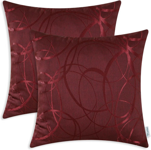 CaliTime Throw Pillow Covers Pack of 2 Modern Shining & Dull Contrast Circles Rings Accent Geometric Cushion Cases Shells for Couch Sofa Home Deco...