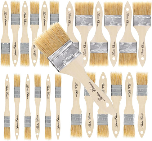 Bates- Chip Paint Brushes, Assorted Sizes, 24 Pack, Natural Bristle Painting Brushes, Paint Brushes Set, Chip Brush, Painting Brush, Wood Stain Br...