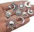 100g(80pcs) Craft Supplies Mixed Antique Silver Sun Moon Stars Charms Pendants for Crafting, Jewelry Findings Making Accessory for DIY Necklace Br...