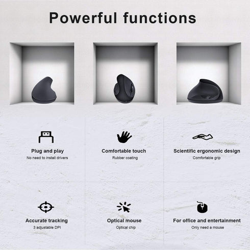 Left-Handed Mouse,2.4GHz Ergonomic Vertical DPI 800/1200/1600 Wireless Mouse with USB Receiver for Small Hand,Black...