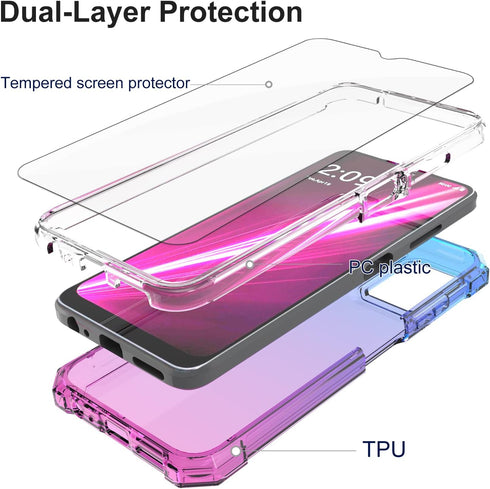 Ailiber for Revvl 6 5G Pro Phone Case, TMobile Revvl 6X Pro 5G Case with Screen Protector, Dual Layer Protection, Shock-Absorbing Corners TPU Bump...