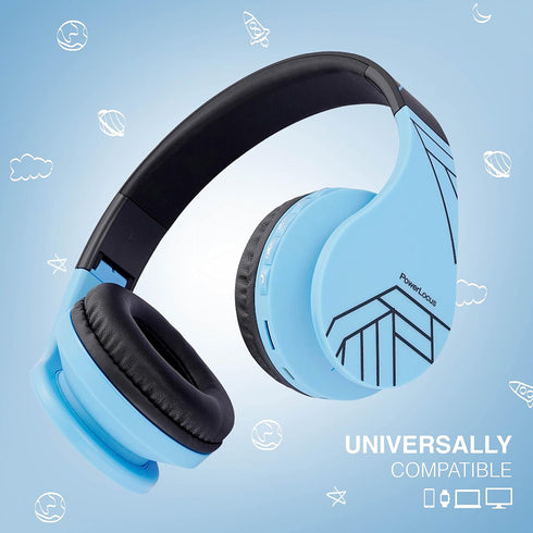 PowerLocus Bluetooth Headphones for Kids, Wireless Foldable Headphones Over Ear, Headphone with Microphone, 85DB Volume Limit, Wireless and Wired ...