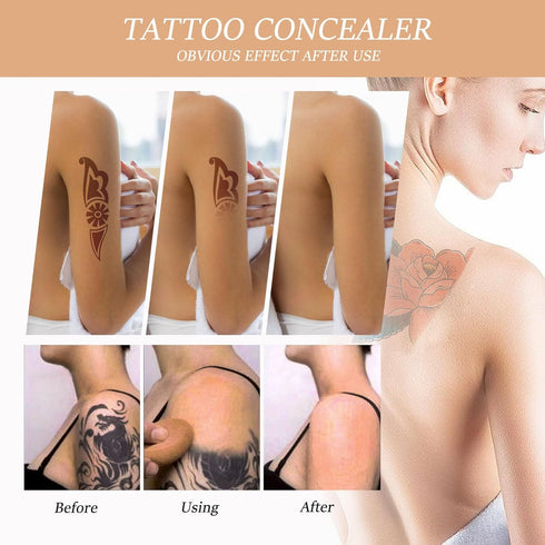 Tattoo Cover Up, Invisible Waterproof Concealer,Long Lasting Professional Skin Makeup Concealer Kit for Body Leg Tattoo, Scars, Dark Spots,Birthma...