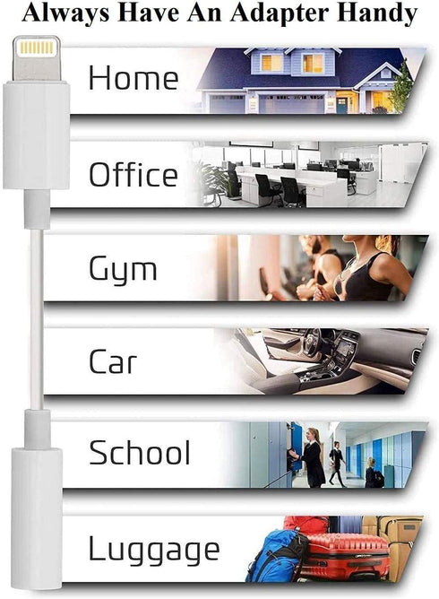 Apple MFi Certified 2 Pack Lightning to 3.5 mm Headphone Jack Adapter for iPhone, iPhone Aux Adapter Converter Dongle Audio Cable Compatible with ...