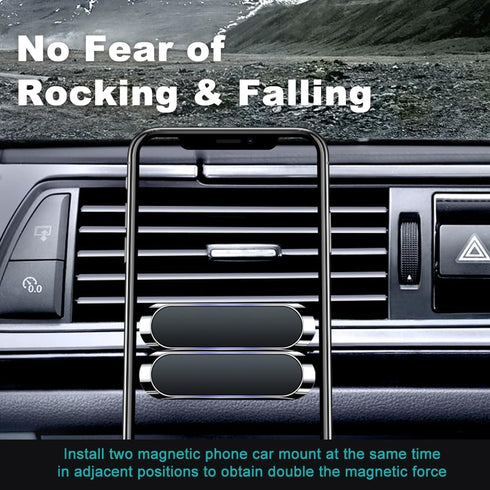 2PCS Magnetic Phone Car Mount with Metal Plates, Car Phone Holder, Universal Mobile Phone Automobile Cradles for Dashboard Air Vent, Suitable for ...