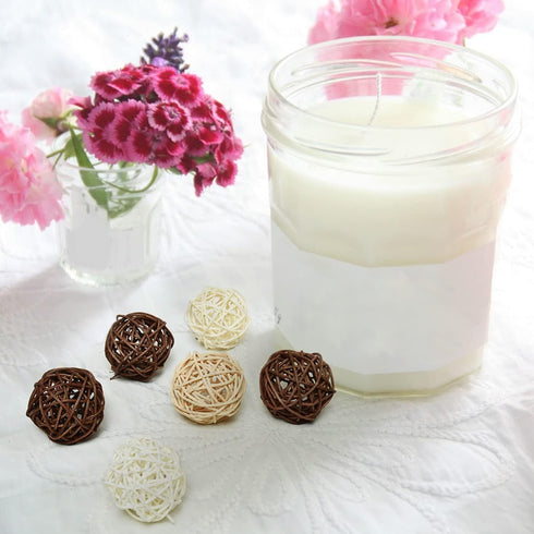 Pomeat 15pcs Wicker Rattan Balls Decorative Ball Orbs Vase Fillers Table Decor, Wedding Party Decoration, Decorative Balls for Centerpiece Bowls...