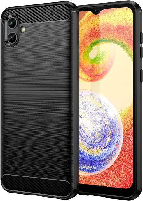 for Samsung Galaxy A04 Phone case, Shockproof, Scratch Resistant Carbon Fiber Jacket, Soft TPU,for Galaxy A04 case (Black)...