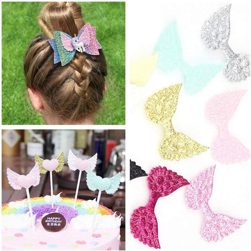 30 Pack Angel Wings Appliques Sew on Patches Trim for Hair Accessories Cake Topper Scrapbook Dollies Embellishment DIY Craft Supplies (White)...
