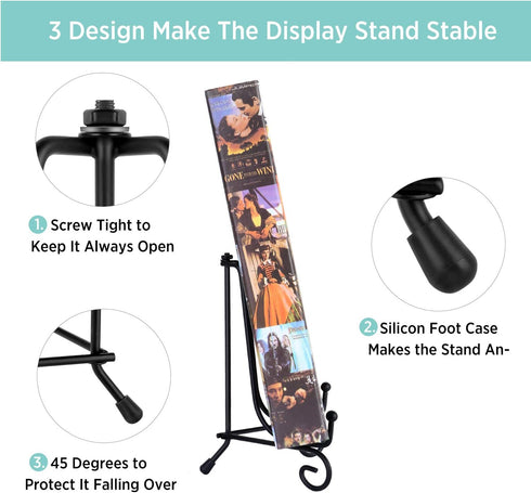 Teamkio 4 Pack Improved Anti-Slip 6 Inch Plate Holder Display Stand, Picture Frame Holder Stand, Easel Display Stand, Book Display Stand...