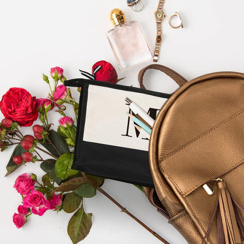 Monogrammed for Women Initial bridesmaid gifts, Personalized monogram Monogram Cosmetic Bag,Travel Makeup Bag Suitable for Wedding weekend Beach G...