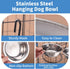 Anti-Slip Dog Bowls, 2 Pack Stainless Steel Dog Bowl Hanging on Cage, Pet Water and Food Bowls for Cats and Dogs, Dry and Wet Foods, with Non-Slip...