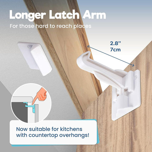 Upgraded Invisible Baby Proofing Cabinet Latch Locks (10 Pack) - No Drilling or Tools Required for Installation, Works with Most Cabinets and Draw...