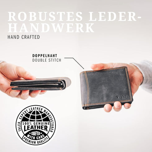 Genuine Leather Wallet - RFID Blocking Wallet for Men,12 Card Holder with Coin Pocket for Men with Gift Box...