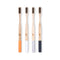 Bamboo Toothbrush with Soft Charcoal Infused Bristles, Set of 4...