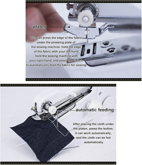 Handheld Sewing Machine Mini Professional Battery Powered, Portable Electric Stitching Machine for Beginners, Red Ergonomic and Compact Hand Sewer...