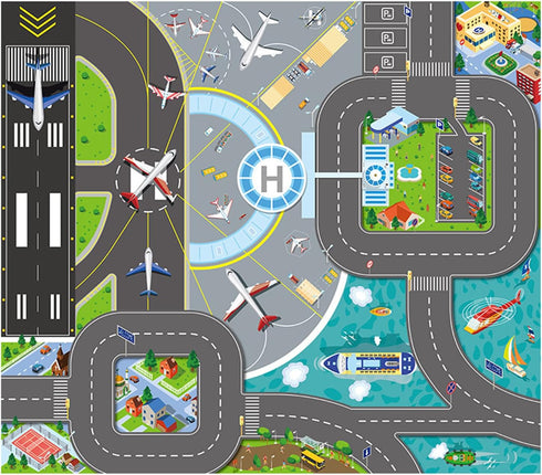 Kids Carpet Playmat Rug, Car Play Mat Felt Cloth Kids Rugs Foldable Non Slip Kids Rug for Playroom Kids Play Rug Suitable for Home Indoor Outdoor ...