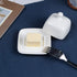 NAGU Mini Square Butter Dish with Lid, White Procelain Domed Cheese Dish with Handle Individual Serving Small Butter Tray, Cute Ceramic Dessert Se...