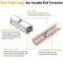2 AWG Butt Connectors 8PCS 2 Gauge Non-Insulated Butt Splice Connectors 38mm² Uninsulated Crimp Wire Connectors Tinned Copper Marine Grade Crimp B...
