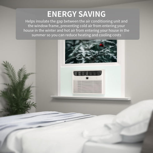 Window Air Conditioner,Side Insulated Foam Panel SBR001WHITE, Summer/Winter Heat and Draft Insulating,Two-Piece Panels Window Seal SBR (WHITE)...