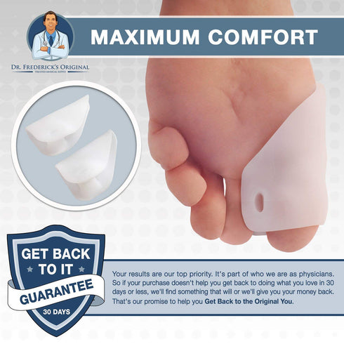 Dr. Frederick's Original Covered Toe Spacers - Gel Shields - 4 Pieces - Bunion Pain Relief...