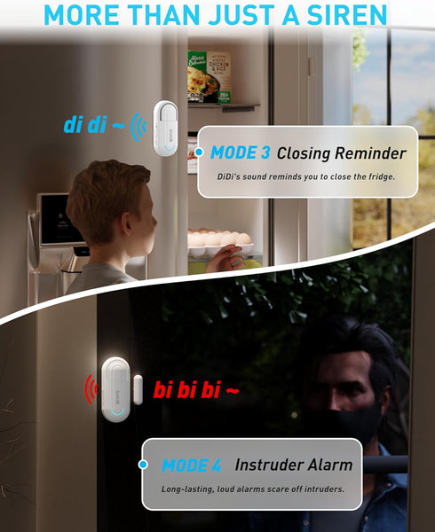 SanJie Door Alarm for Kids Safety with Remote, Door Open Alarm for Home /Dementia Patients/Pool?0-120 Db Volume Ajustable 4 Working Modes?, Door A...