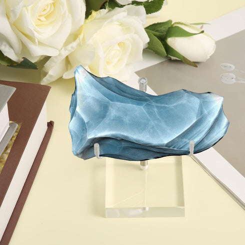 2pcs Acrylic Easel Display Stand, 2.4 x 2.4 x 3.5inch Clear Acrylic Stand Holder with Adjustable Metal Arms Crystal Stand for Gemstone Fossil Crys...