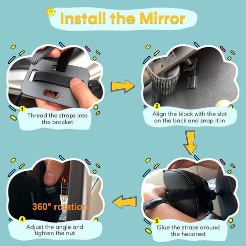 Baby Car Mirror Gifts for Newborns: Ease of Installation Non-Shaking Stability Car Seat Mirror Rear Facing Shatterproof Backseat Mirror View Infan...