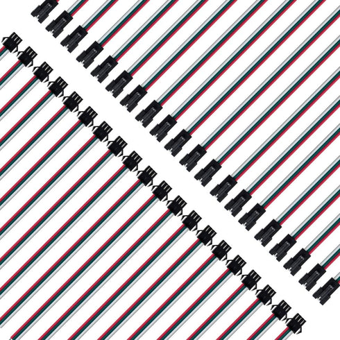 BTF-LIGHTING 20 Pairs JST SM 3 Pin Connectors for WS2812B WS2811 WS2812 WS2814 SK6812 FOCB CCT LED Strip Female Male 15cm 22awg Wire...