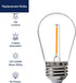 FLSNT 30 Pack LED S14 Replacement Bulbs for String Light, Outdoor LED Light Bulbs, E26 Base, 2200K Warm White, Non-Dimmable...