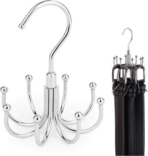 ZEDODIER Belt Hanger, Rotatable Belt Rack Closet Accessories Organizer, Maximum 24 Storage Capacity, Hanging Holder Storage Hook for Belt, Bra, Ta...