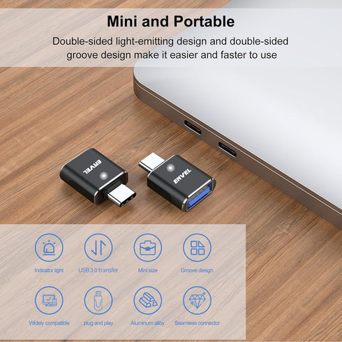 ENVEL USB C to USB Adapter, 4 Pack USB 3.0 to USB C Adapter, USB Type-C Male to USB Female OTG Converter, Compatible with Apple iWatch iPhone 11 1...