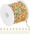 UMAOKANG 16.4ft/5m Gold Plated Stainless Steel Chains Bulk Mixed Color Enamel Bead Chain Spool for Jewelry Making with Jump Rings and Lobster Clas...