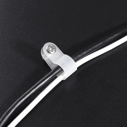 100 Pcs 3/8 Inch R-Type Clip Clamp, Nylon P-Type Mounting Clips, Cable Clip Wire Clamp for Wire Management, Stainless Steel Screws Included...