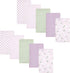 Hudson Baby Unisex Baby Cotton Flannel Burp Cloths, Purple Dainty Floral 10 Pack, One Size...