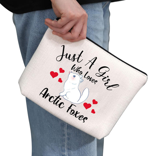 G2TUP Arctic Foxes Gift Who Loves Arctic Foxes Makeup Bag Arctic Foxes Lover Cosmetic Bag Arctic Foxes Themed Gift Zipper Travel Bag (Who Loves Ar...
