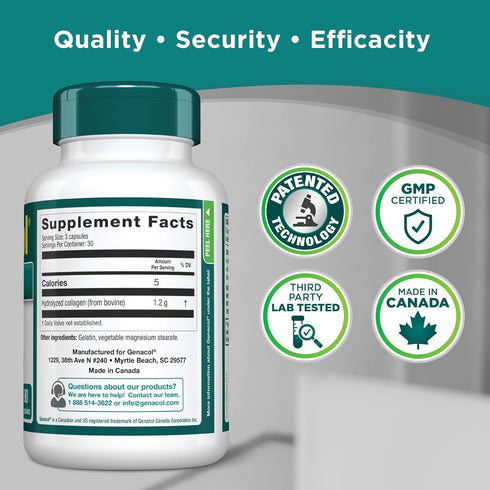 Genacol Original – Collagen Supplement with Ultra-Hydrolyzed Collagen Peptides, Maintains Joint Health, for Joints & Knees, 90 Capsules (30-Day Su...
