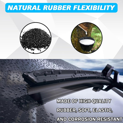 4PCS Wiper Blade Refills Silicone Windshield Wiper Replacement Strip, DIY Adjustable Automotive Rubber Frameless Window Boneless Insert Wiper Blad...