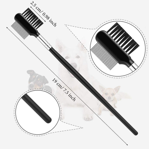 Mudder 6 Pieces Dog Eye Comb Tear Stain Remover Comb Double Head Tear Stain Comb Double sided Pet Grooming Comb Multipurpose Tool for Small Cat Pu...