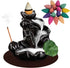 DK177 Waterfall Incense Holder Backflow Cone Ceramic Burner Handcrafted Porcelain Censer Incense Stick Stand with 20 Free Cones...