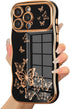 ZTOFERA for iPhone 13 Pro Max Case for Girl Women, Cute Curly Wave Frame with Luxury Plating Butterfly Pattern, Soft TPU Shockproof Raised Lens Pr...