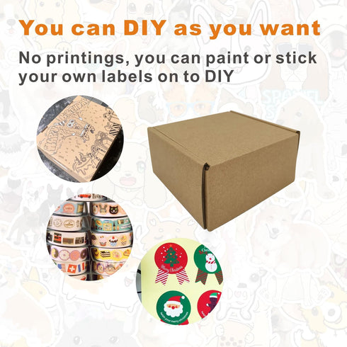 50 Pack 4x4x2'' Small Shipping Boxes, Corrugated Cardboard Mailers for Business, Kraft (CM442K)...
