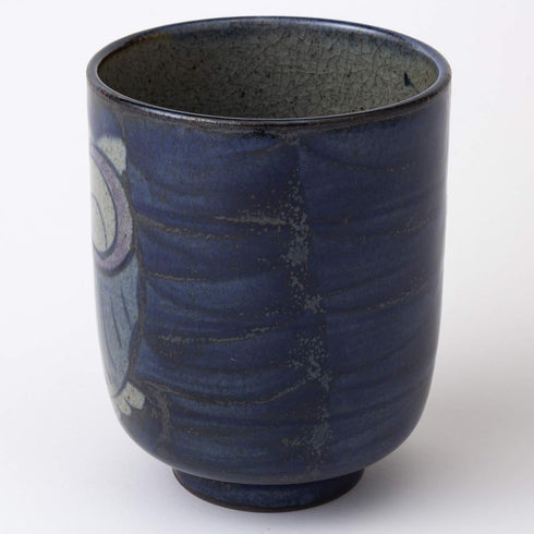 ????(Saikaitoki) Hasamiyaki 83972 Yunomi Cup (Large), Hand-painted Owl Pattern, Blue...