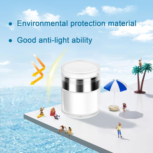 Airless Pump Jars, Travel Vacuum Cream Bottle, Airless Pump Bottles, Refillable Moisturizer Vacuum Bottle, Empty Cosmetic Dispenser with Pump for ...
