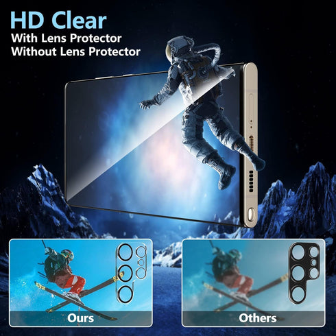 MOCOLL for Samsung Galaxy S23 Ultra Screen Protector?3D Curved?Tempered Glass with Camera Lens Protector, Ultra HD Clear, Fingerprint Unlock 9H Ha...
