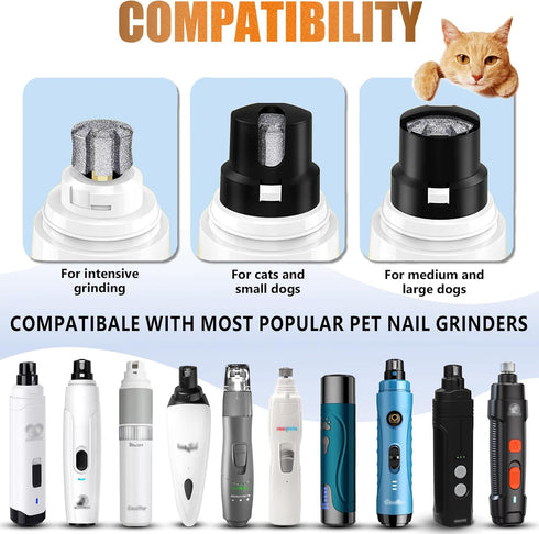 Pet Nail Grinder Bit Sawtooth Head with Fast Cooling & Anti-Clogging, Diamond Dog Nail Grinder Tip Replacement for Claw Care Grooming - 1P 80#...